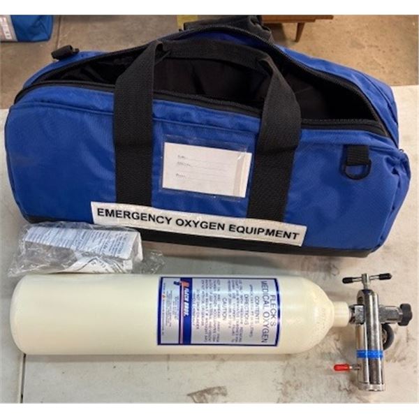 Flexs Medical Oxygen Emergency Equipment Tank (life date 5/10 years) Blue case