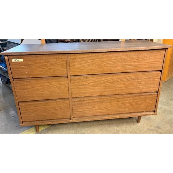 Mid-century modern six drawer, low boy (wood) 47” x 24” (50” x 24[x=#8221