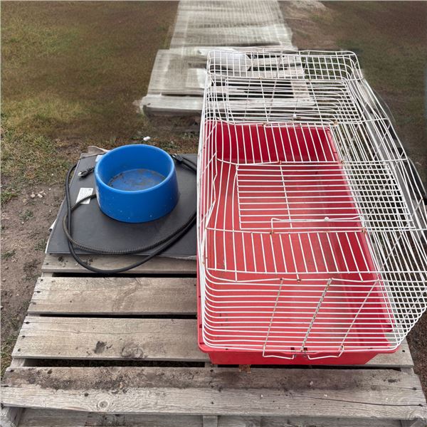 Pet cage, electric pet water bowl, electric pet mat