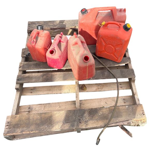 Pallet of Jerry gas cans