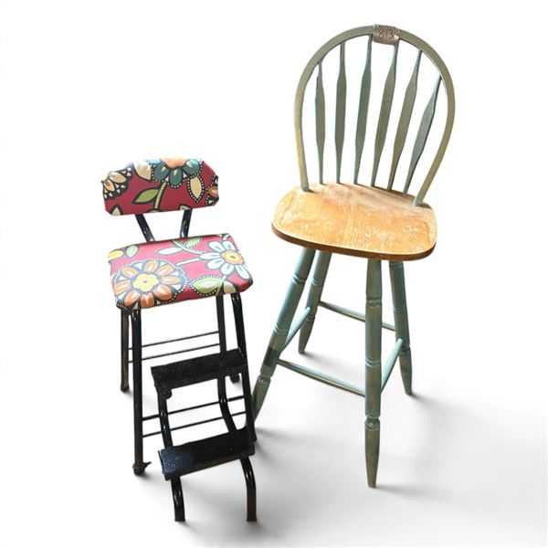 Step Stool and Swivel Chair