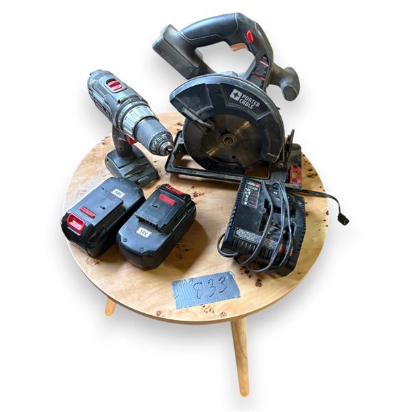Porter Cable Saw, Drill, 2 Batteries and Charger
