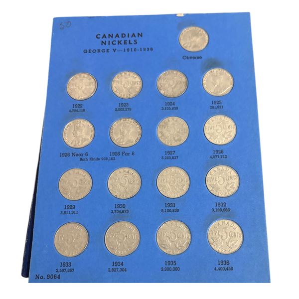 Canadian Nickels 1922-1960 - Almost A Complete Set