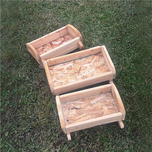 Three Wood Flower boxes