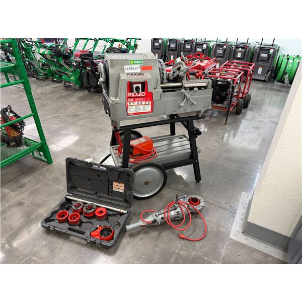 (10708321) Ridgid 535 Series Pipe Threading Machine, Ridgid Power Drive & Die Head Set