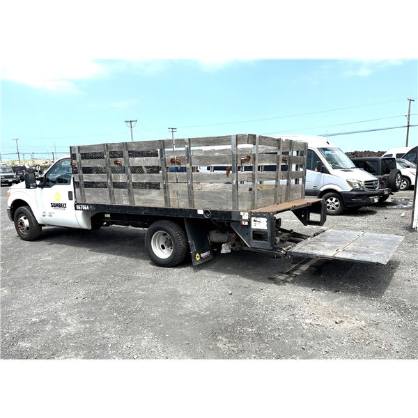 (867064) 2015 Ford F350 12' Stakebed Truck with Liftgate, 85332 Miles, Lic. 114TVW (Starts, Runs - S