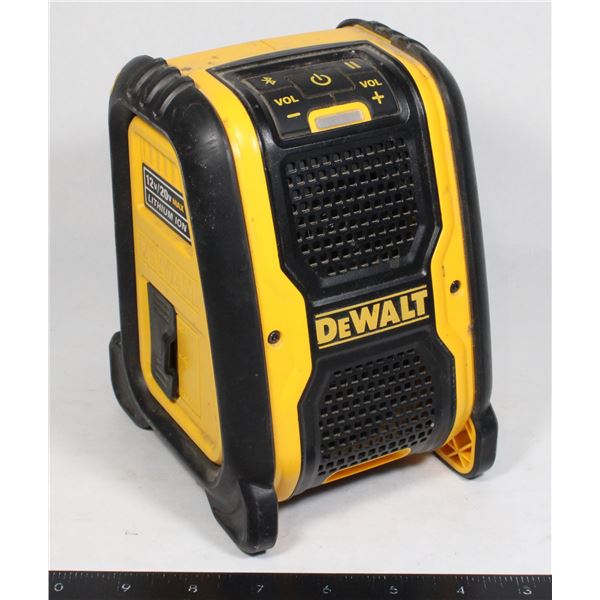 DEWALT BLUETOOTH SPEAKER WITH OFF BRAND BATTERY