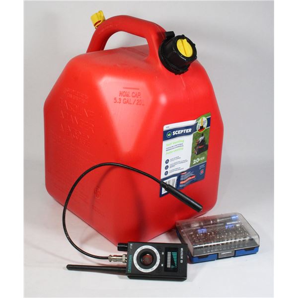 *POLICE SEIZURE* GAS CAN, DRILL BIT SET, AND