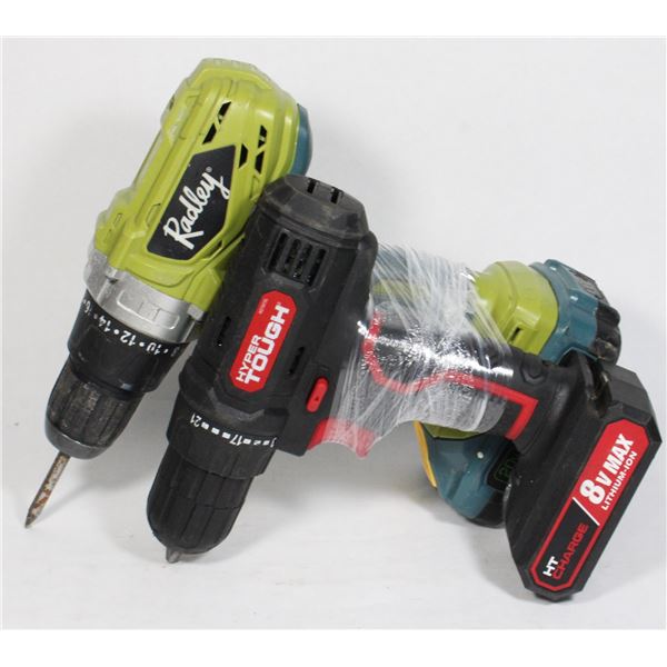 RADLEY CORDLESS DRILL 20V + HYPER TOUGH 8V DRILL