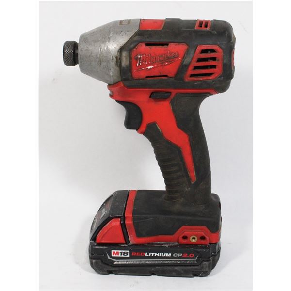 MILWAUKEE 1/4" HEX IMPACT DRIVER WITH BATTERY