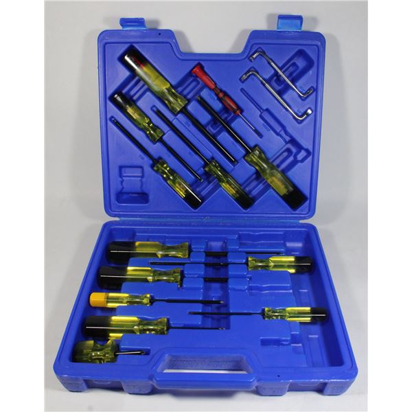WESTWARD CHROME SCREWDRIVER SET MOSTLY COMPLETE