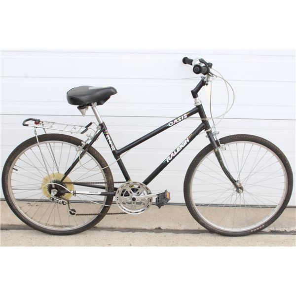 BLACK RALEIGH OASIS CRUISER BICYCLE