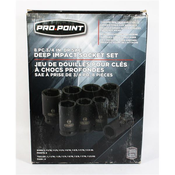 PRO POINT 8PCS.  DEEP IMPACT SOCKET SET