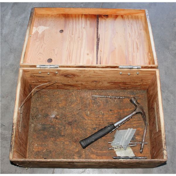 HOME MADE TOOL CHEST WITH A FINISHING HAMMER
