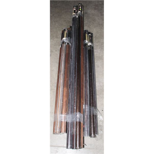 GIANT LOT OF DRAPERY RODS, TWO SIZES