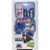 Image 1 : LARGE PLASTIC TOTE & LID WITH HOOKS AND HARDWARE