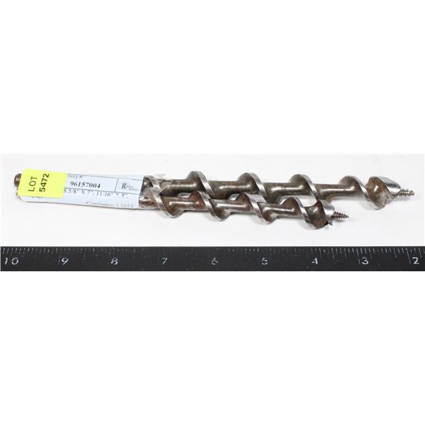 2 BORE BITS 5/8" X 7", 11/16" X 8", AND