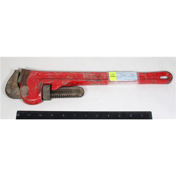 RED 18" HEAVY DUTY STRAIGHT PIPE WRENCH