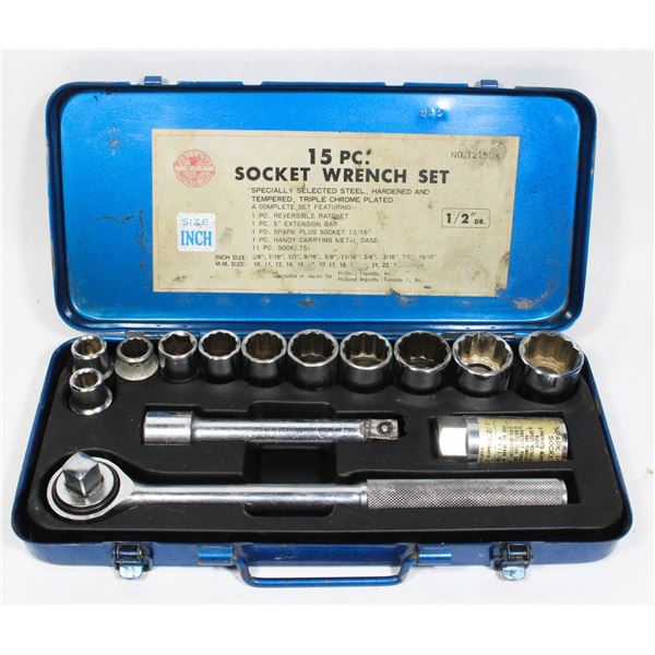 VINTAGE 15 PC. SOCKET WRENCH SET