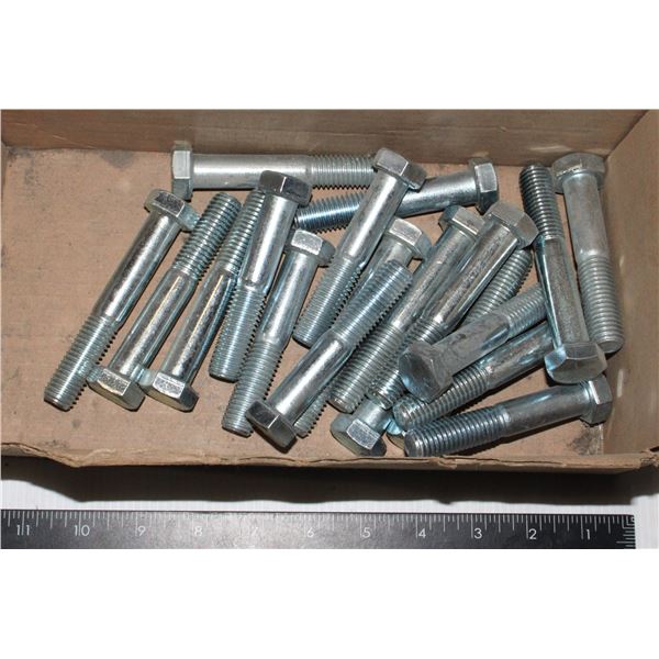 BOX OF PARTIALLY THREADED HEX BOLTS