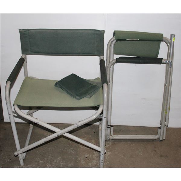 PAIR OF DIRECTOR STYLE LAWN CHAIRS