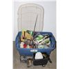Image 1 : LARGE TOTE OF PAINTING SUPPLIES AND TOOLS