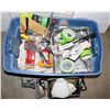 Image 2 : LARGE TOTE OF PAINTING SUPPLIES AND TOOLS