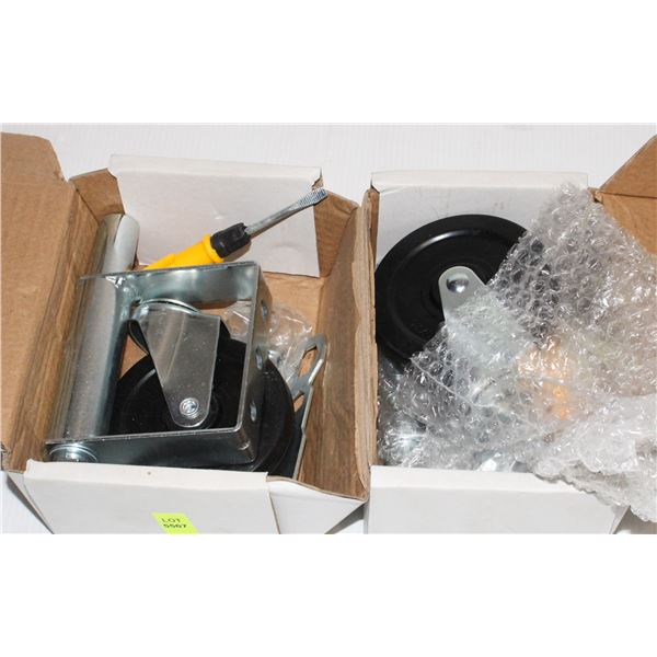 TWO HEAVY DUTY CASTORS