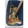 Image 2 : TOTE OF MISC TOOLS AND GARDENING SUPPLIES INCLUDING