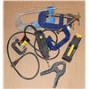 Image 1 : BUCKET OF ASSORTED CLAMPS AND A ROTARY TOOL