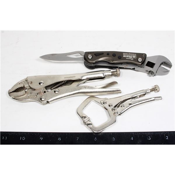MULTI TOOL AND TWO LOCKING PLIERS