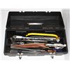 Image 1 : TOOLBOX FULL OF ASSORTED SAWS, SOME LOOK NEW