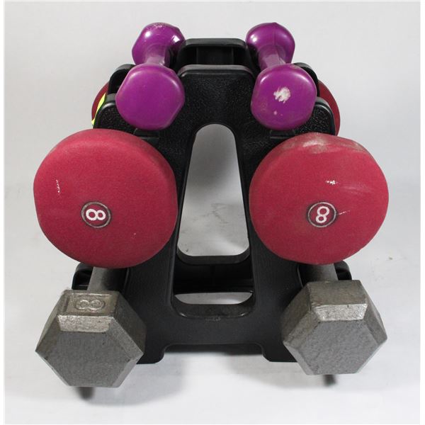 WEIGHT SET ON STAND