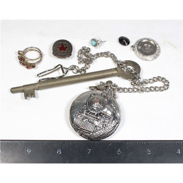 VINTAGE WWII APPLICANT FOR ENLISTMENT PIN & WATCH