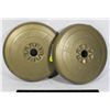 Image 1 : LOT OF TWO 10 POUND, YORK BARBELL WEIGHTS