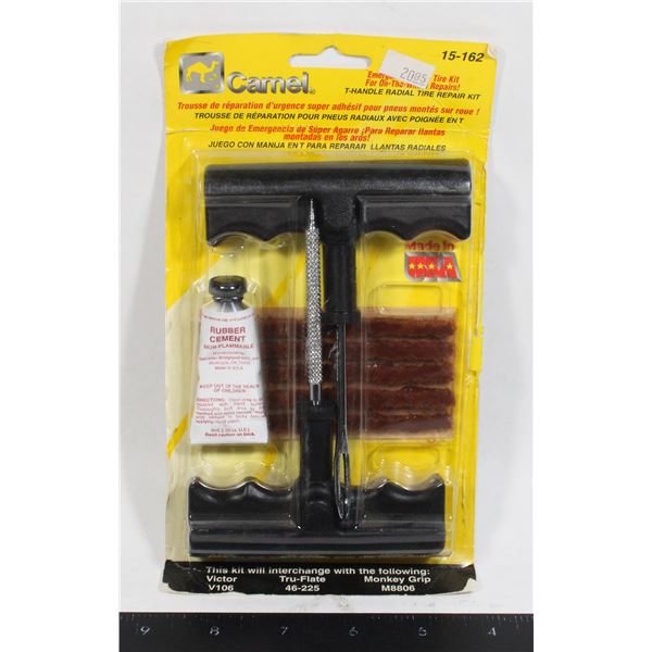 NEW CAMEL EMERGENCY TIRE REPAIR KIT RUBBER CEMENT