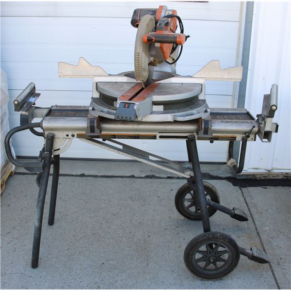 RIGID 12" MITRE SAW ON RIGID MITRE SAW STAND