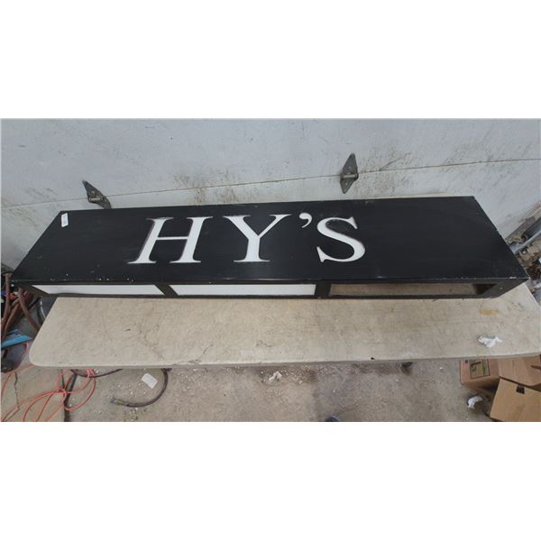 Hy's Lighted Sign, Cover 15”×70”