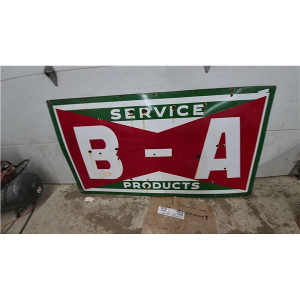 B-A Service Products Bowtie-Style Porcelain Double-Sided Station Sign