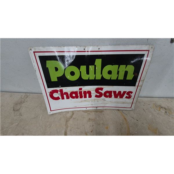 Poulan Chain Saws Metal Sign, 16”×24” Vintage