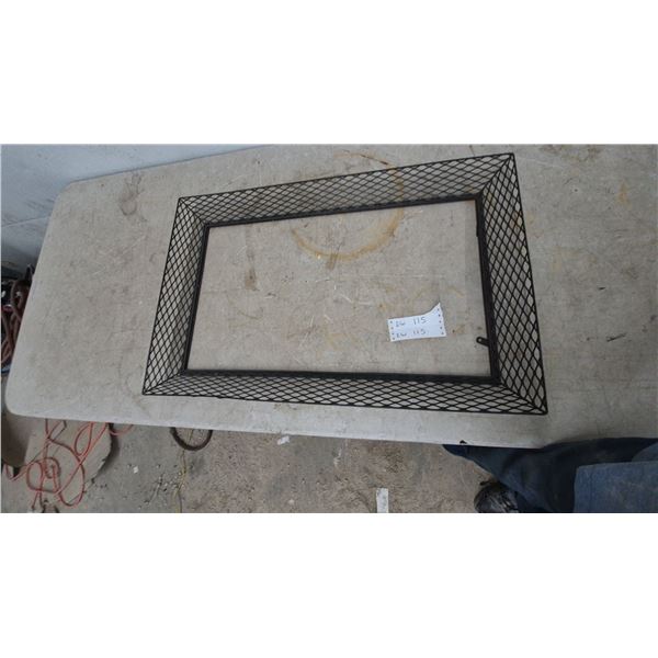 Black Expanded Metal Rectangular Frame, 30”×20”, for Cardboard Advertisement