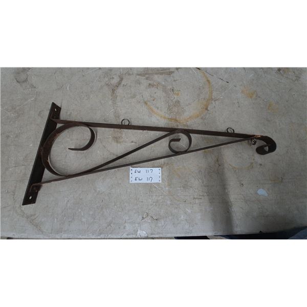 Wrought Iron Hanging Sign Bracket with Decorative Scrollwork