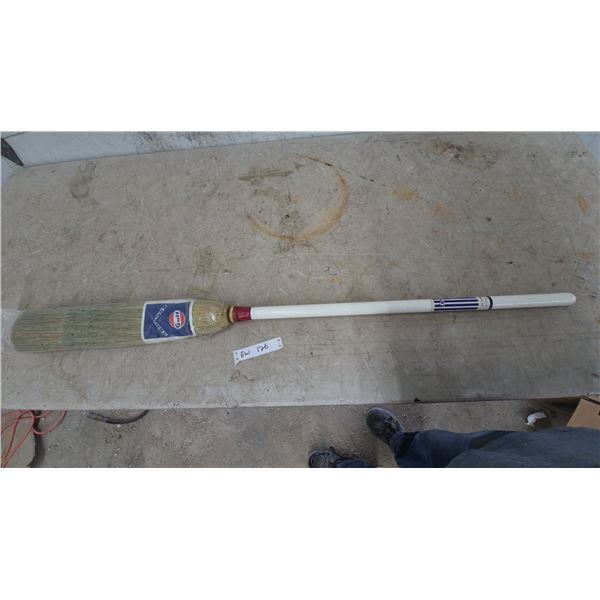 Gulf Curling Broom with White Handle and Red Collar, NOS
