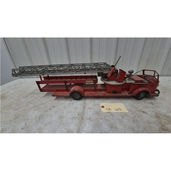 Vintage Charles Doepke Rossmoyne Pressed Steel Aerial Ladder Fire Truck, 33”
