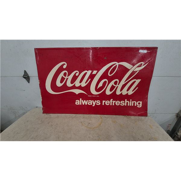Coca-Cola “Always Refreshing” Metal Embossed Sign, 35”×59”