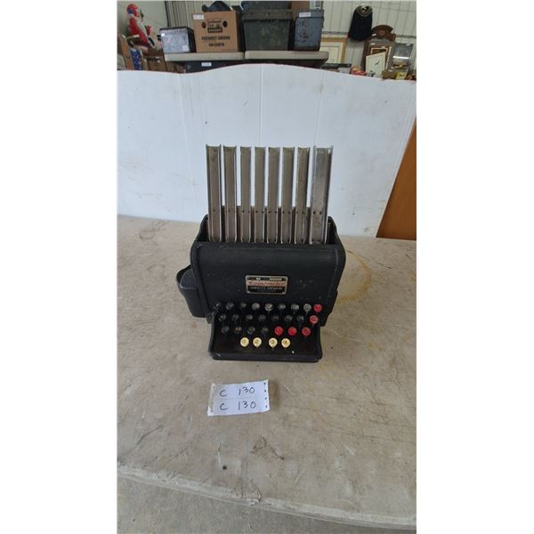 Coinometer Corporation Model 7 Coin Dispenser, Ser. No. 6981, and Ladle