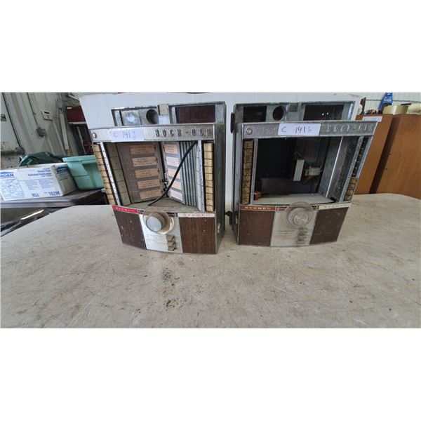 Two Rock-Ola Stereo Jukebox Wall Boxes, Model 1418, no glass