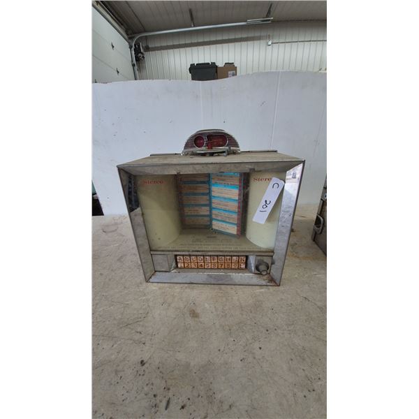 Seeburg Stereo Wallbox Jukebox, Model 3W1, with Coin Slot and Selection Buttons