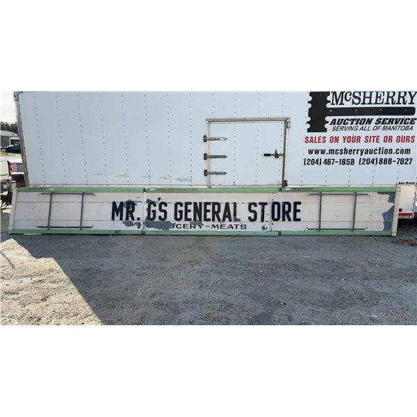 Mr. G's General Store 3D Letter Sign, 23 Ft, with 2 Coke Button Mounting Brackets