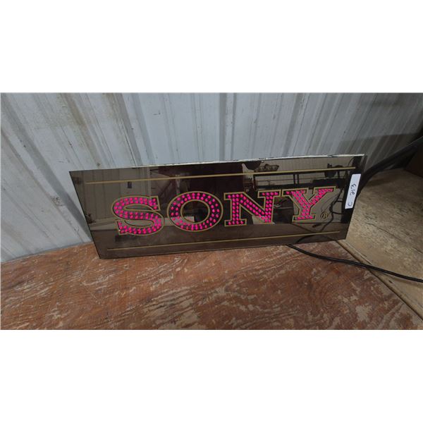 Sony Light-Up Flashing Sign, 9”×27”, Vintage